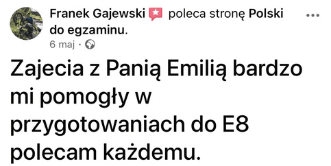 Opinia o lekcjach języka polskiego